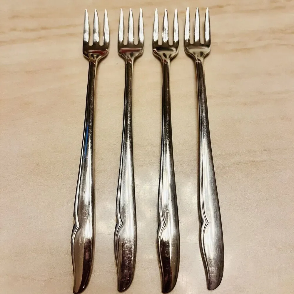 4pc Oneida Profile Oneidacraft Deluxe Stainless Flatware Cocktail/Seafood Fork